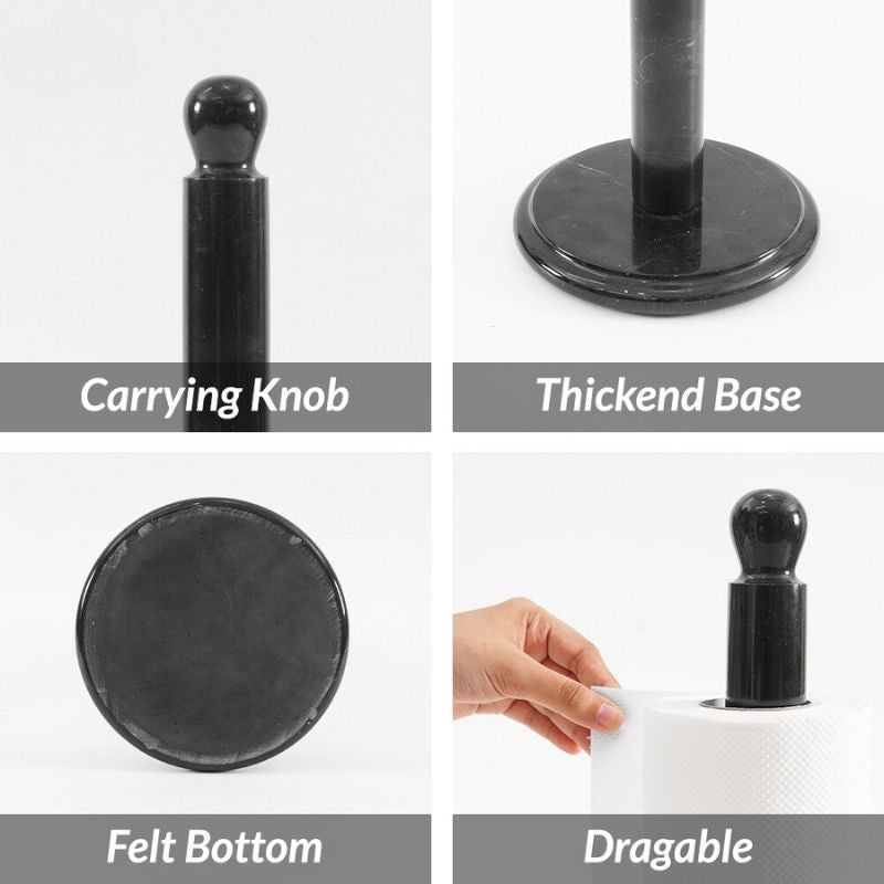 12.5" Marble Paper Towel Holder for Kitchen Towels Rack - Wrapping Paper Holder Towel