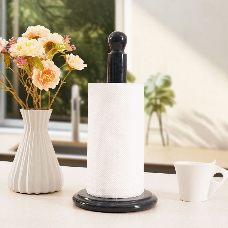 12.5" Marble Paper Towel Holder for Kitchen Towels Rack - Wrapping Paper Holder Towel