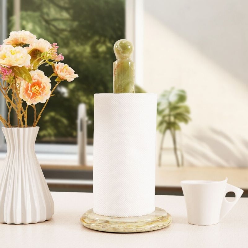 12.5" Marble Paper Towel Holder for Kitchen Towels Rack - Wrapping Paper Holder Towel