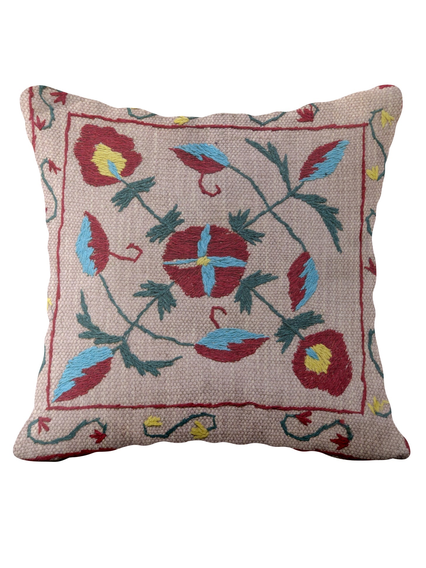Suzani Hand Embroidered Cushion Cover - 45 x 45 cm