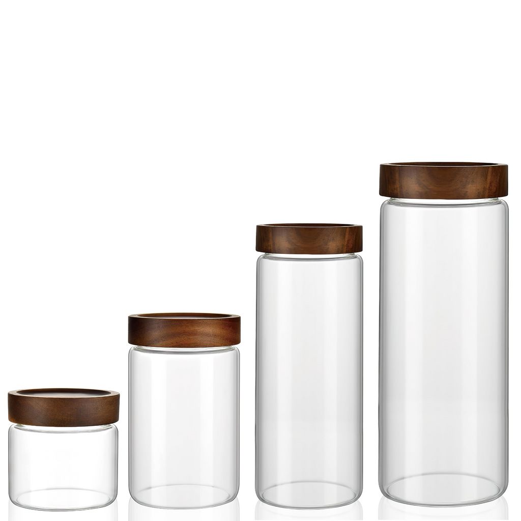 Acacia Screw On Glass Jar – 4 Sizes