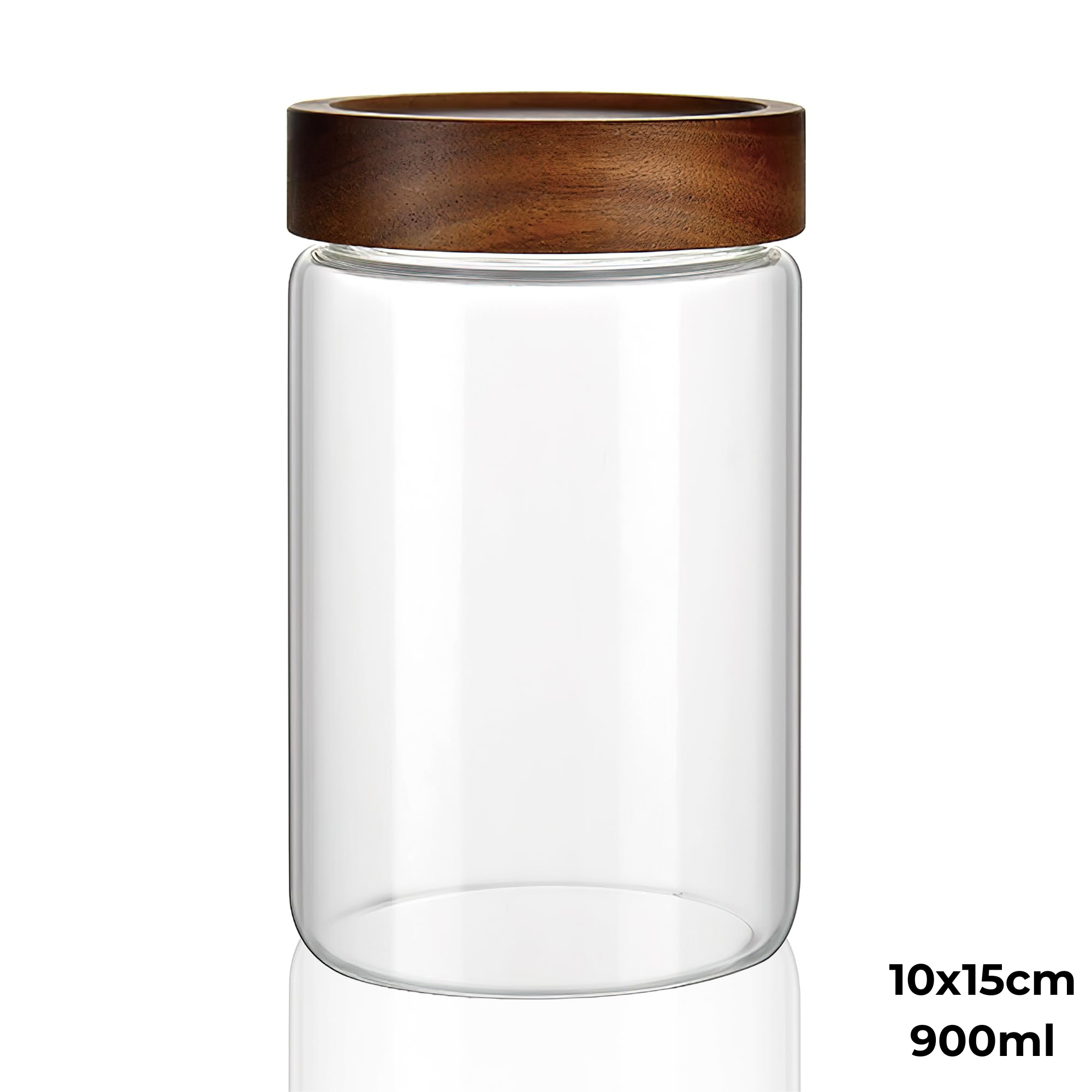 Acacia Screw On Glass Jar – 4 Sizes
