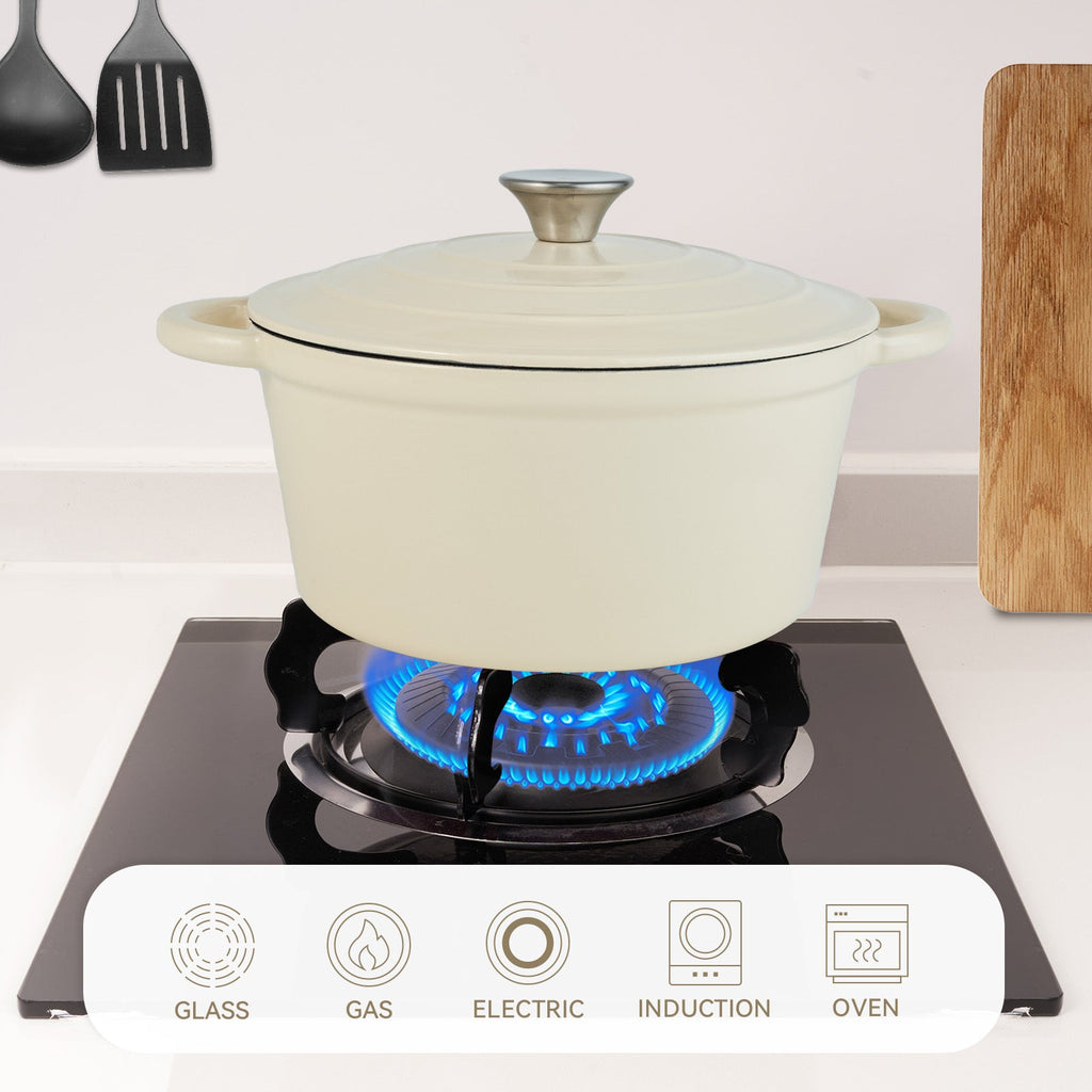 Enameled Cast Iron Dutch Oven – Large Capacity, Non-Stick, Oven Safe up to 500°F – Multi-Functional Cookware