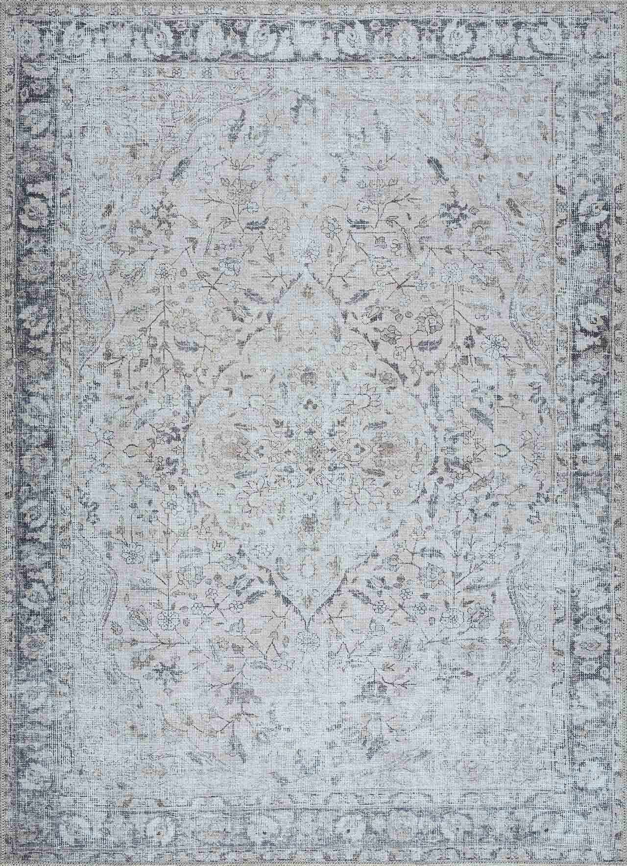 Haile Green & Pink Washable Area Rug