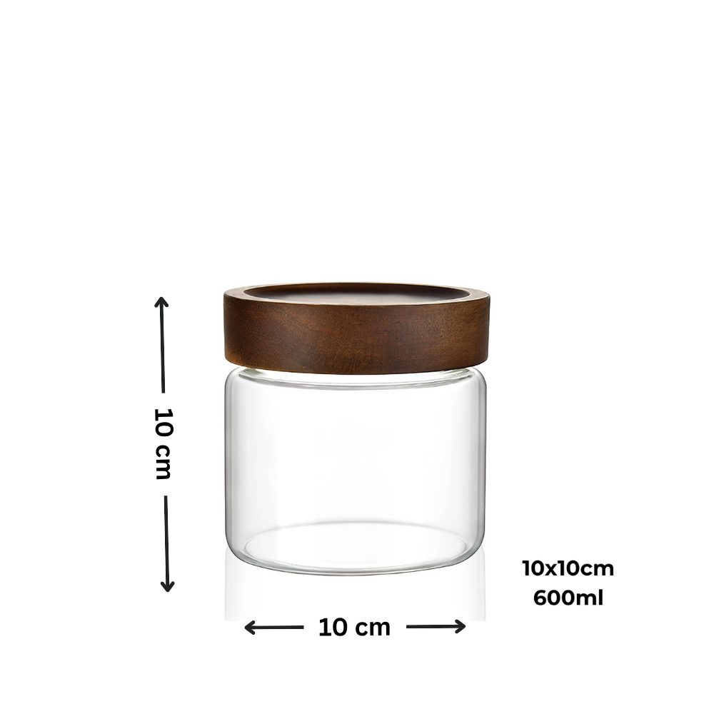 Acacia Screw On Glass Jar – 4 Sizes