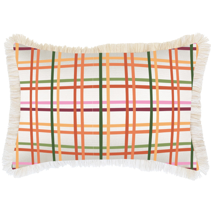 Cushion Cover-Coastal Fringe-Colour Mesh White-35cm x 50cm