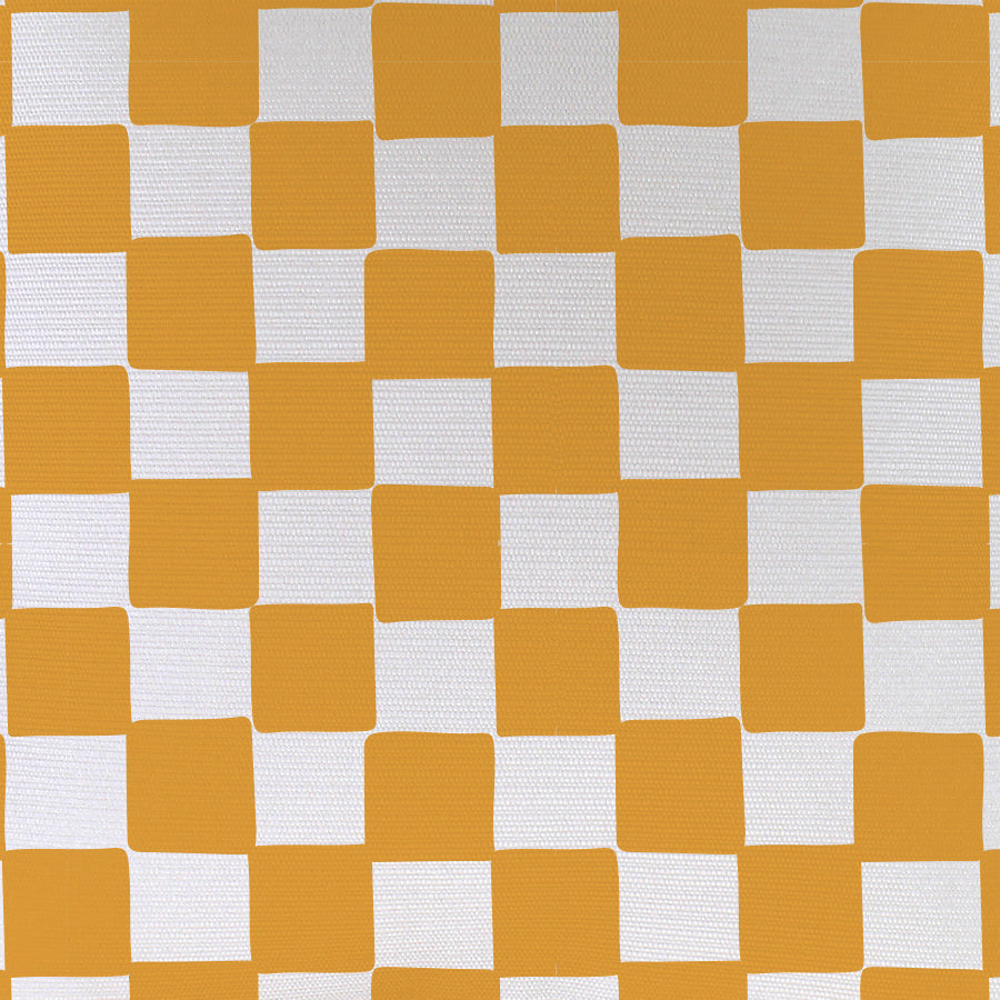 Cushion Cover-Coastal Fringe-Check Gold White-35cm x 50cm