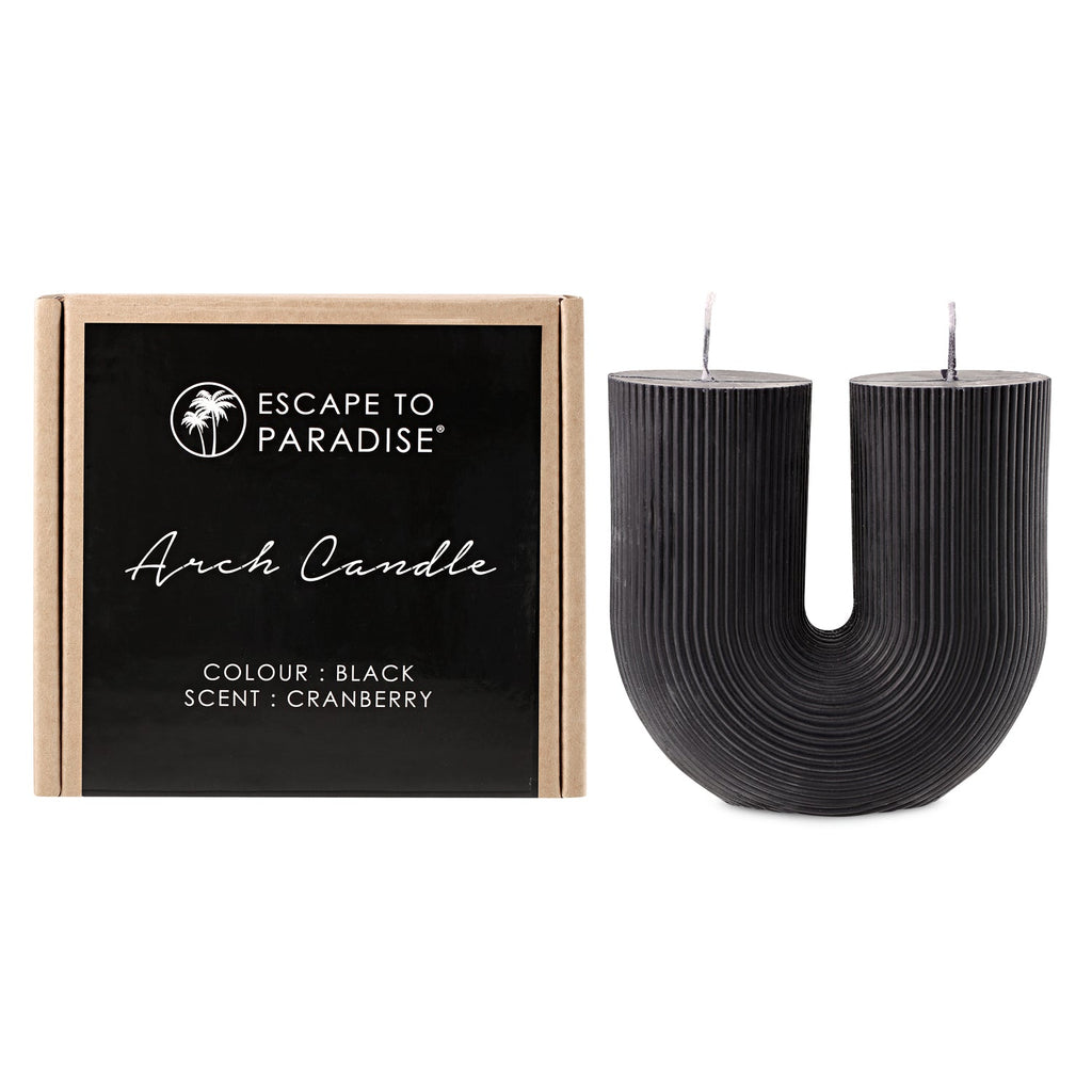 Arch Candle-Black-Cranberry