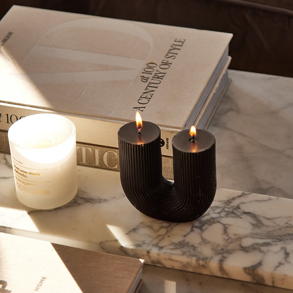 Arch Candle-Black-Cranberry