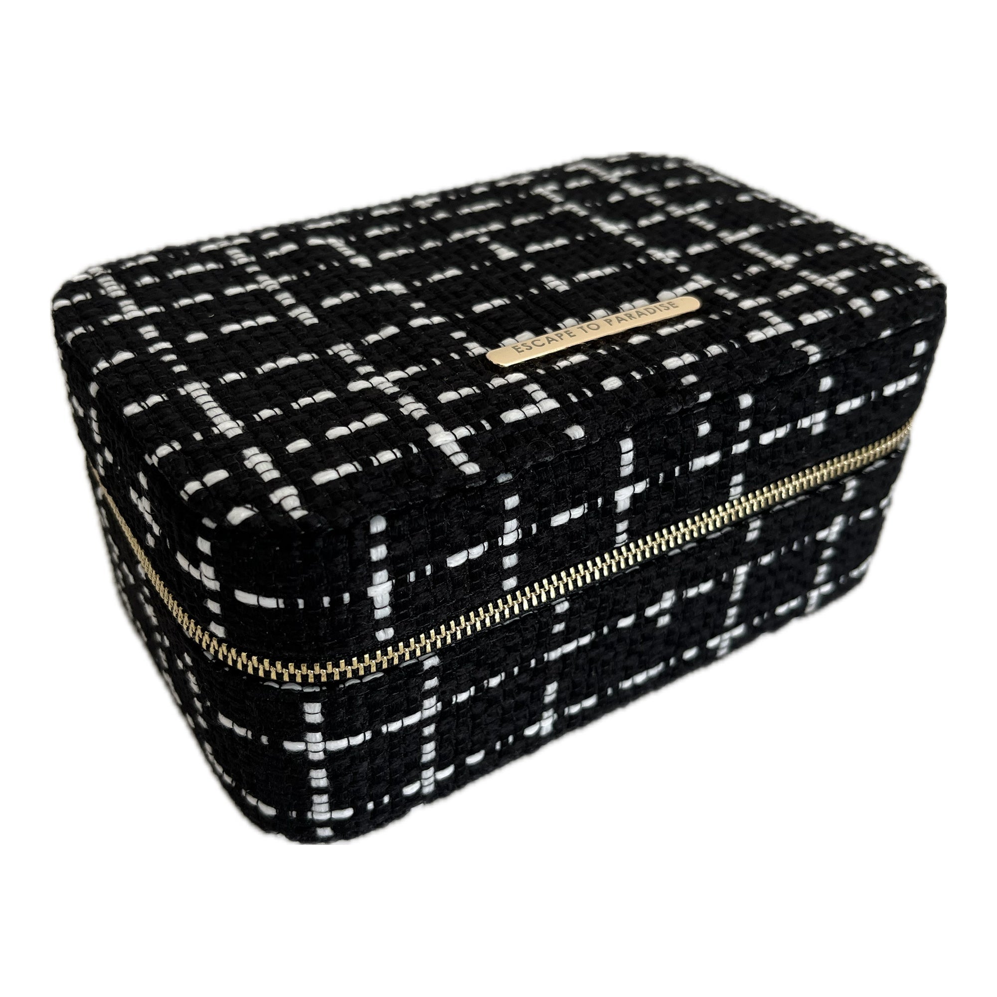 Large Tweed Jewellery Box-Black