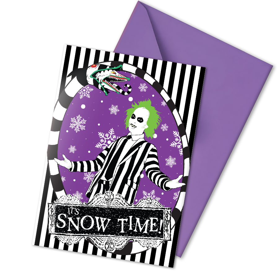 Snow Time Beetlejuice Holiday Card