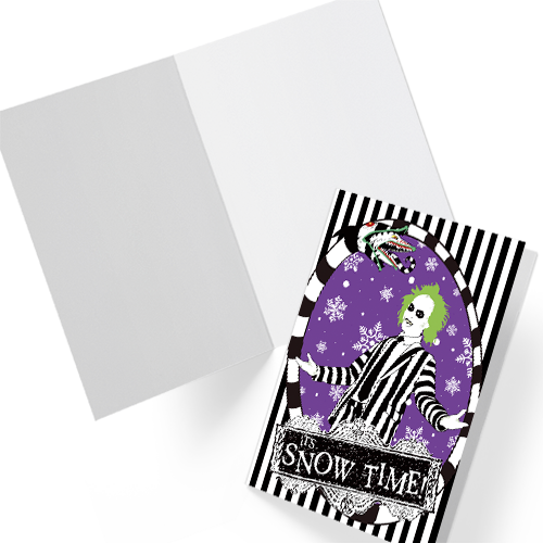 Snow Time Beetlejuice Holiday Card