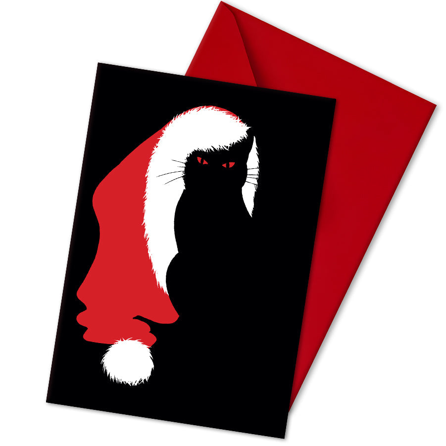 Santa Cat Large Holiday Card