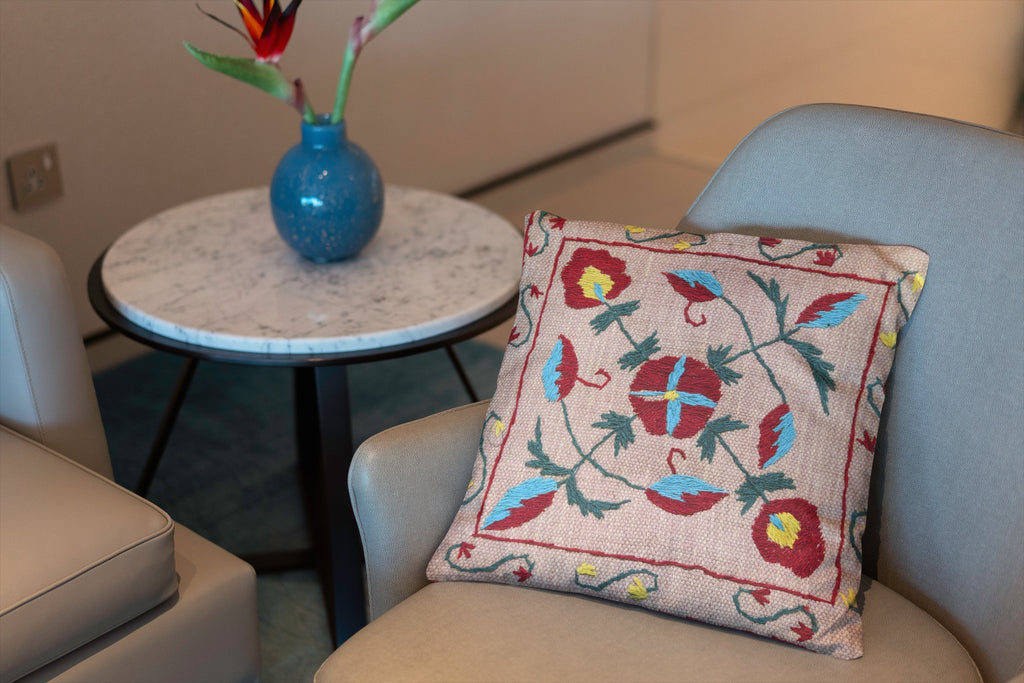 Suzani Hand Embroidered Cushion Cover - 45 x 45 cm