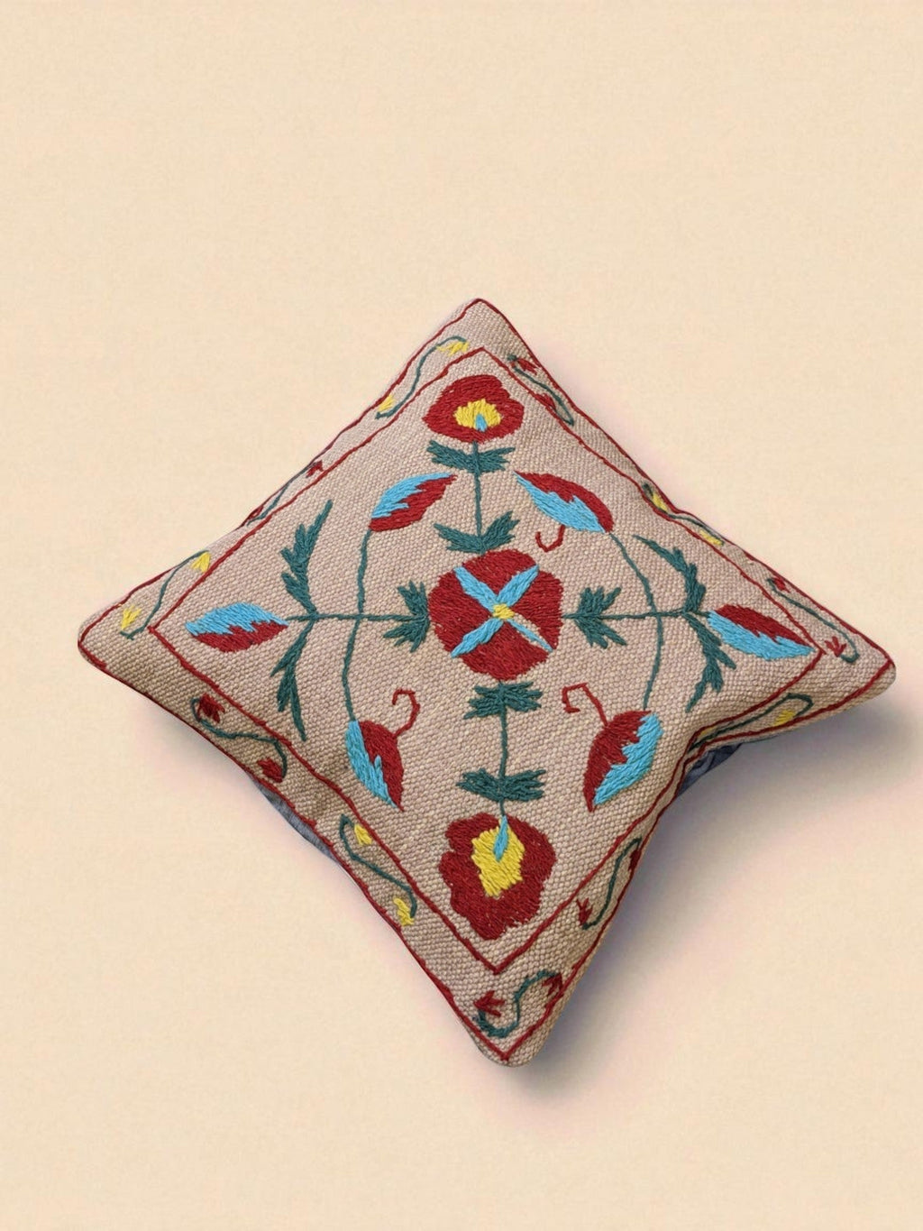 Suzani Hand Embroidered Cushion Cover - 45 x 45 cm