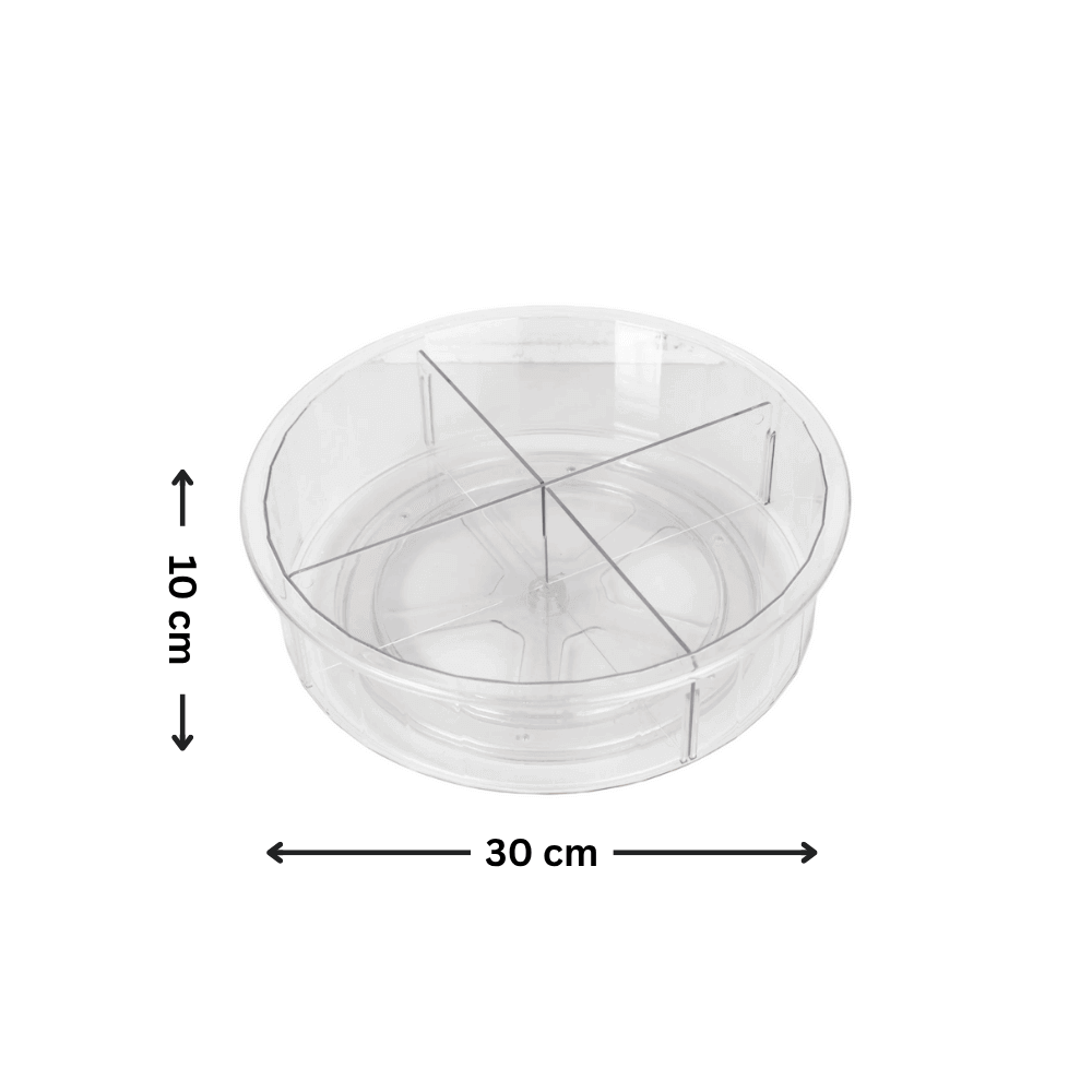 Tall Round Clear Rotating Tray - Lazy Susan