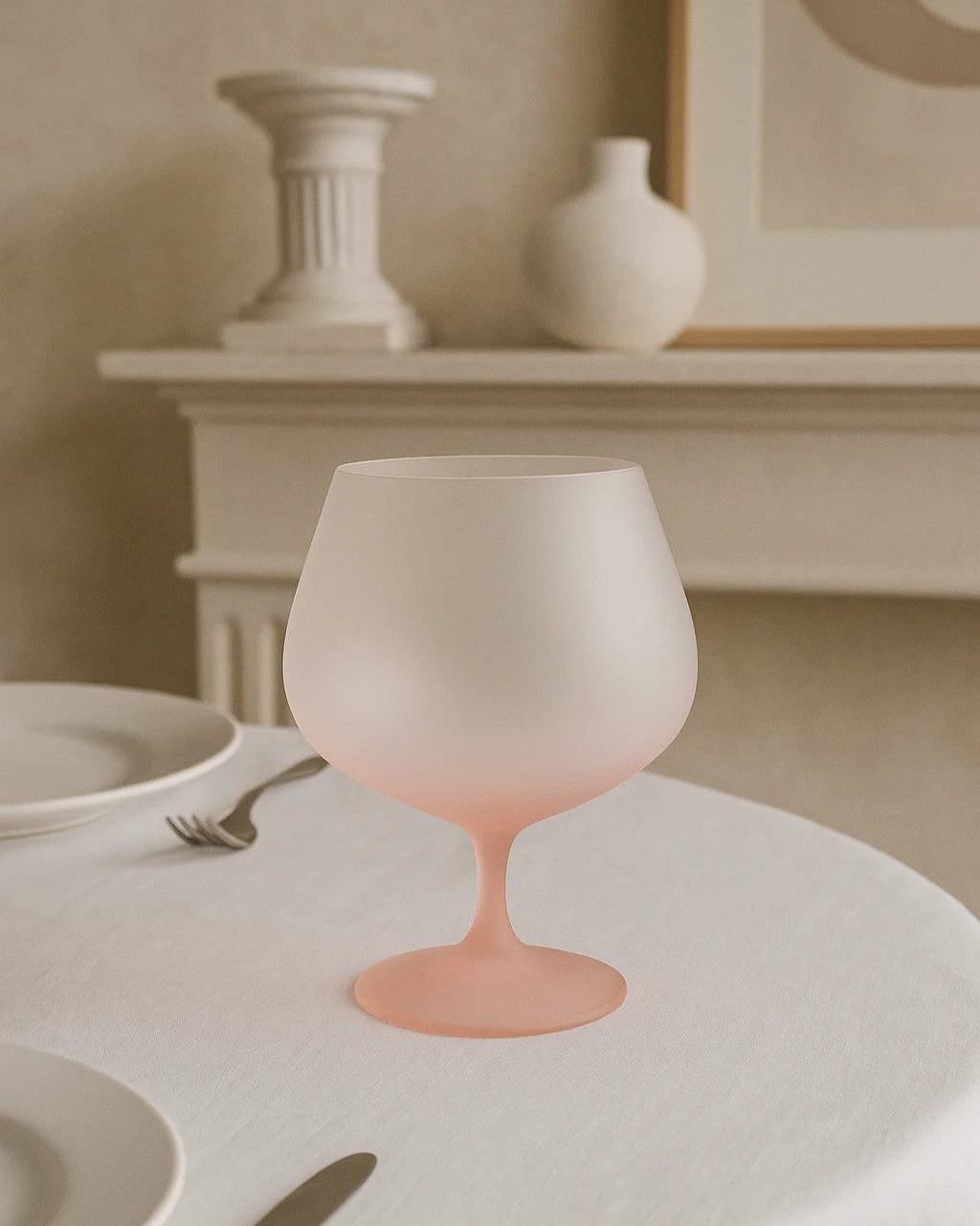 Matt Pink Wine Glass