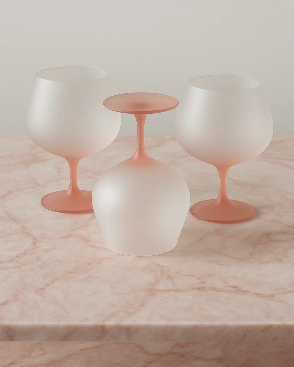 Matt Pink Wine Glass