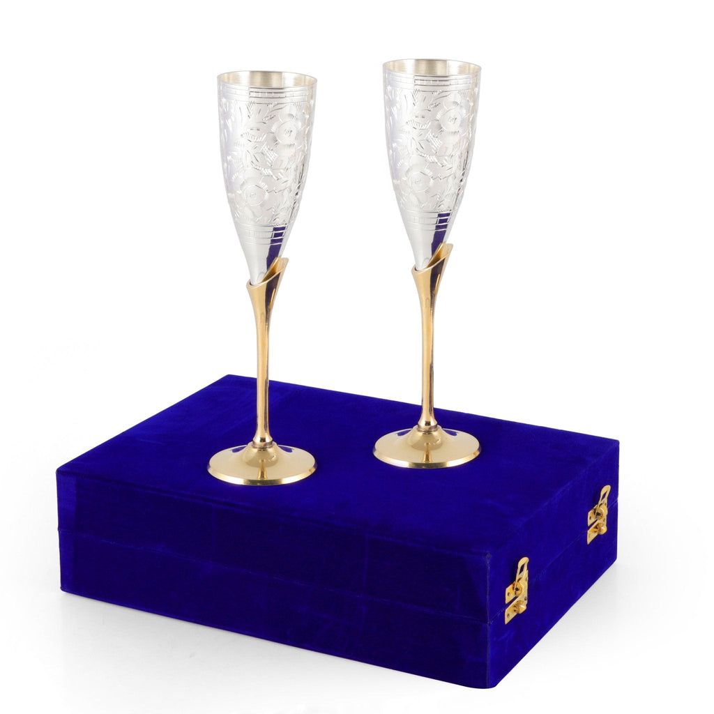 Brass Wine / Champagne Glasses Set of 2