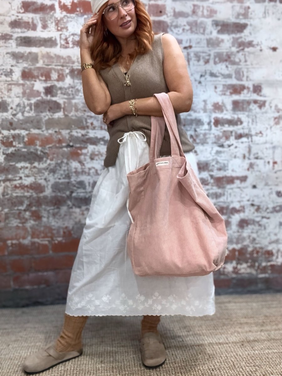 Cord Tote Bag - Pink