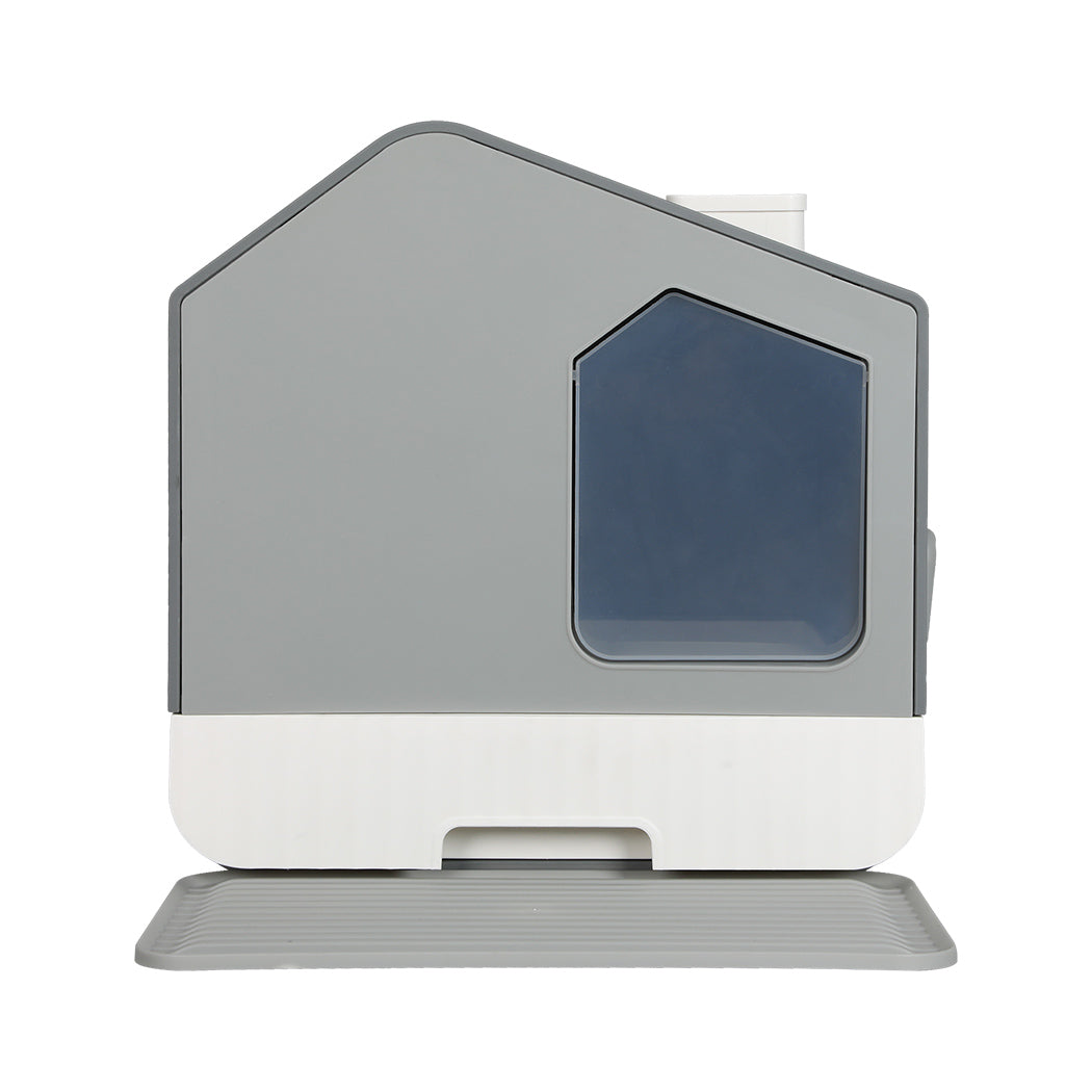 PaWz Fully Enclosed Cat Litter Box Mat Grey