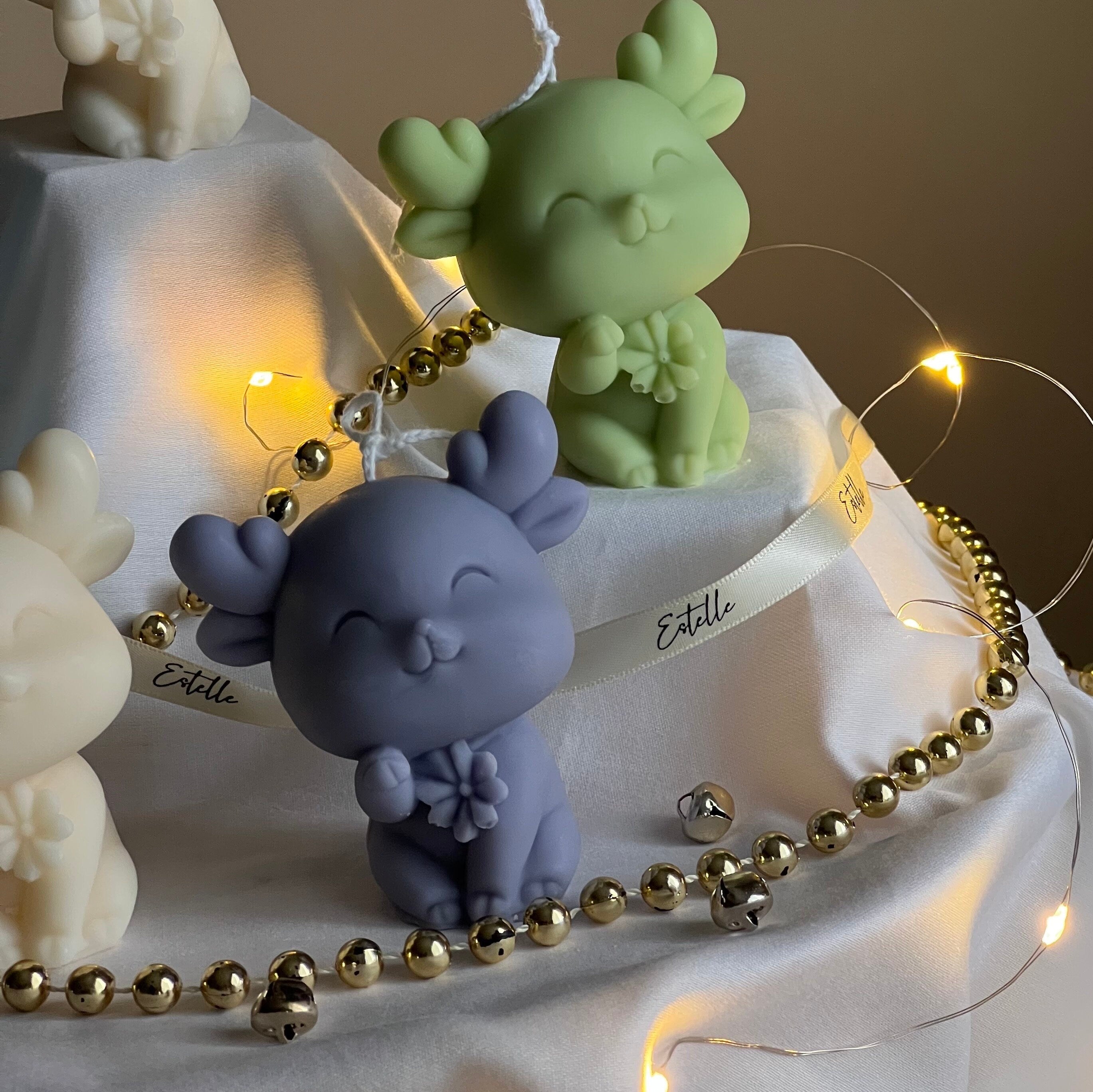 Cute Christmas Reindeer Candle