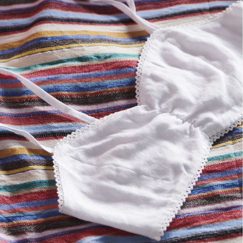 White Bralette in Linen | Soft European Linen