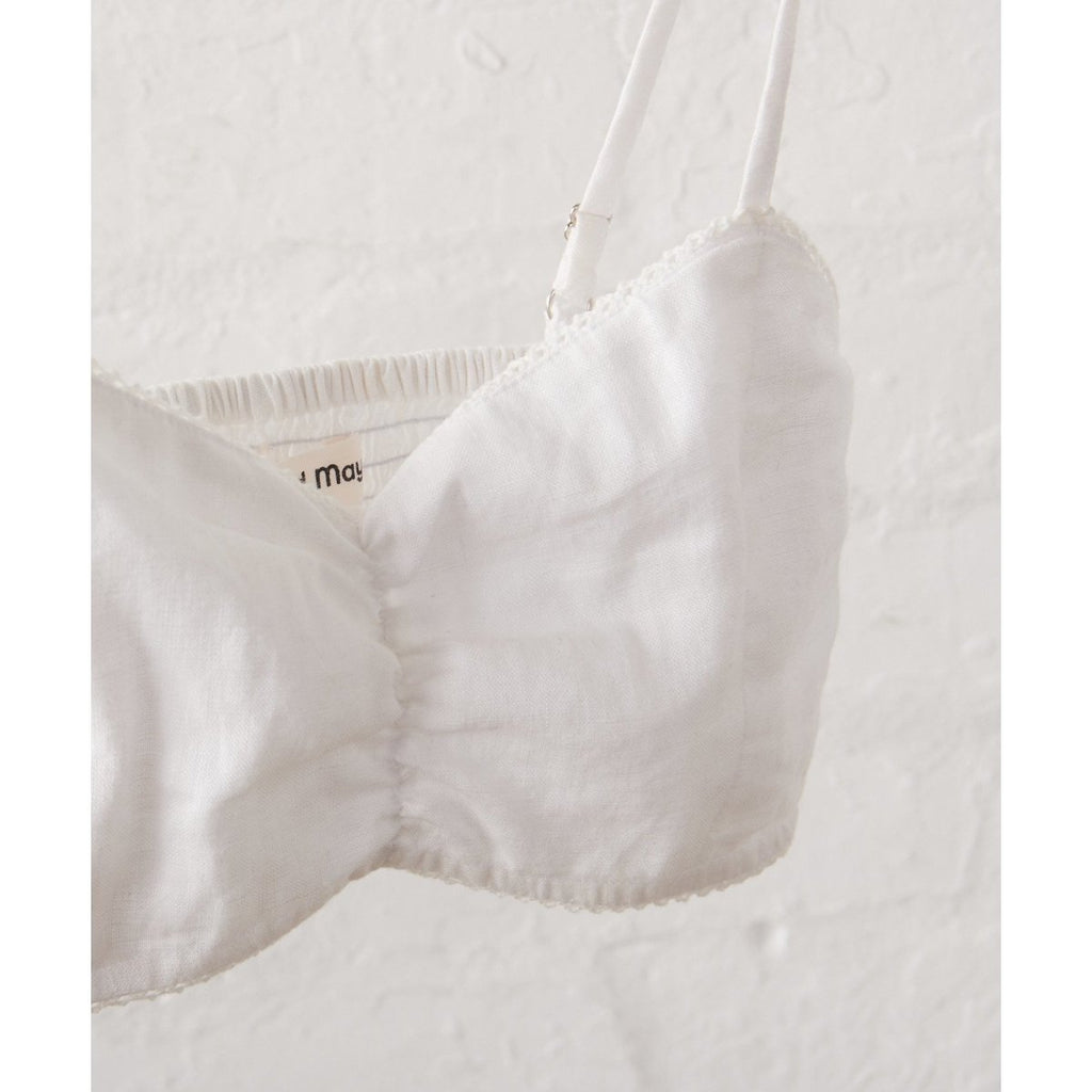 White Bralette in Linen | Soft European Linen
