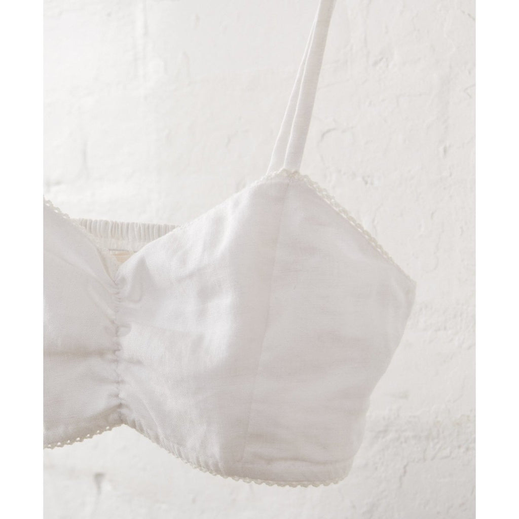 White Bralette in Linen | Soft European Linen