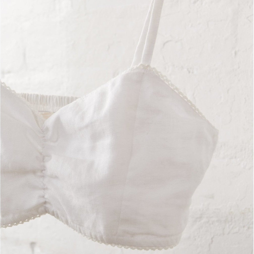 White Bralette in Linen | Soft European Linen